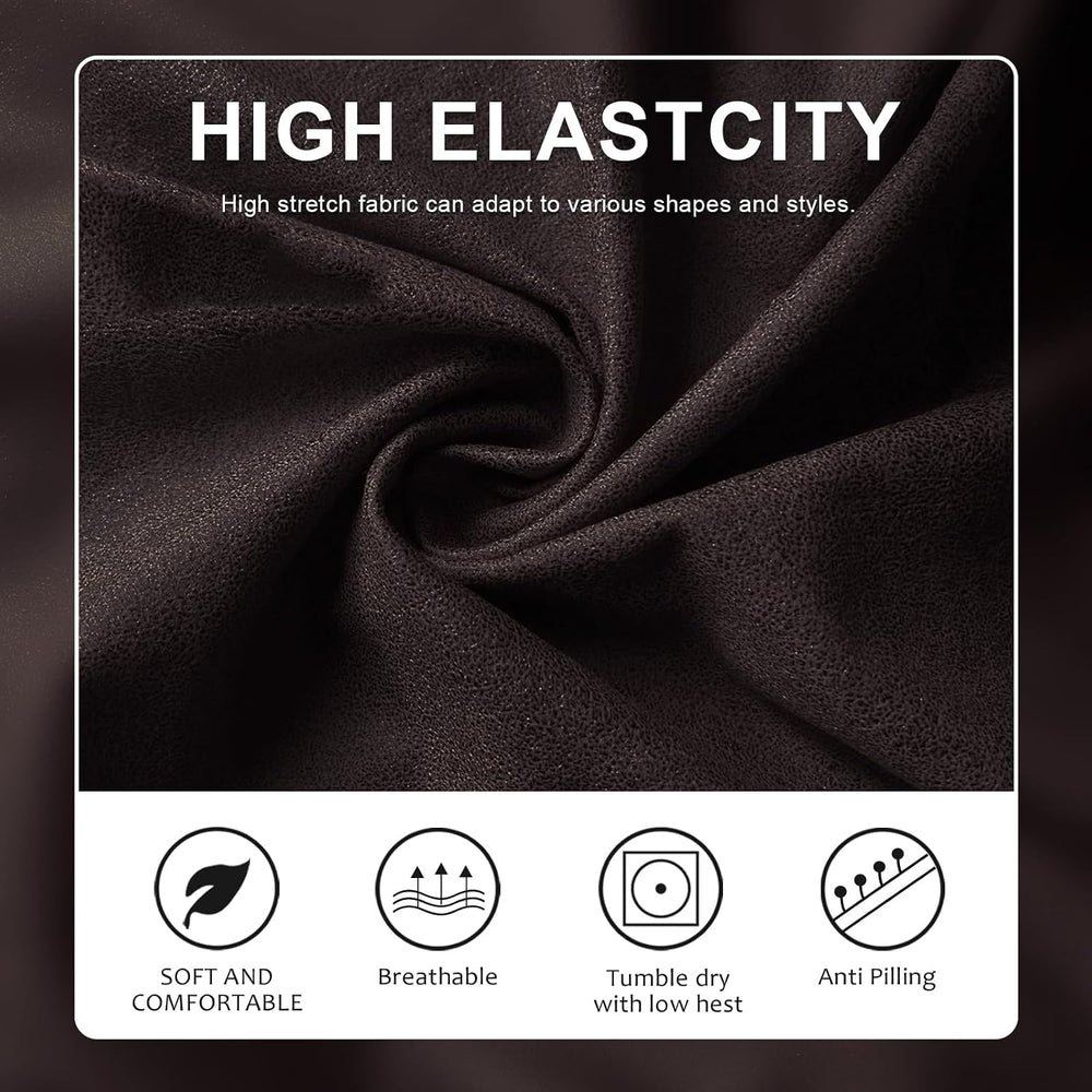 molasofa Leather Look Couch Cushion Covers, Stretch Sofa Cushion Covers for S...