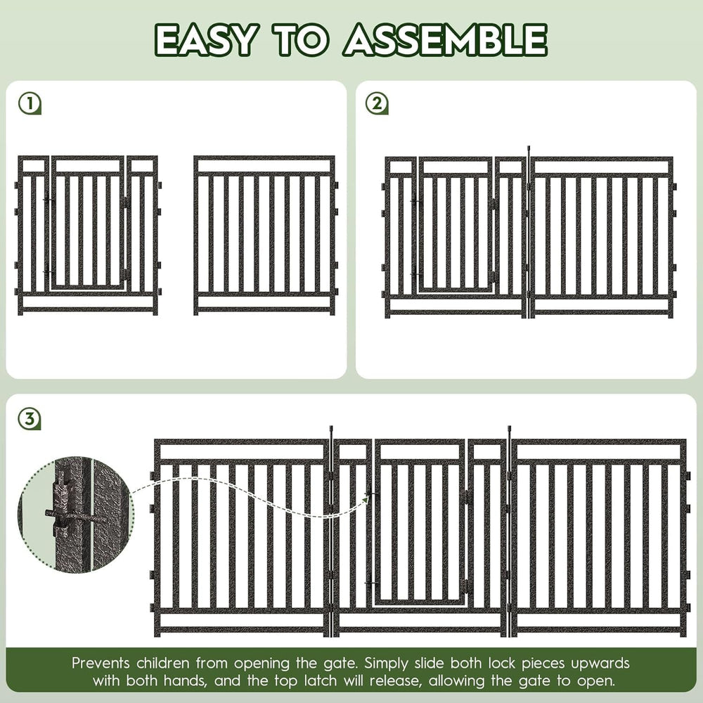 Garden Fence 40in (H) x 108ft (L), 42 Panels + 6 Gates, Durable Outdoor Yard ...