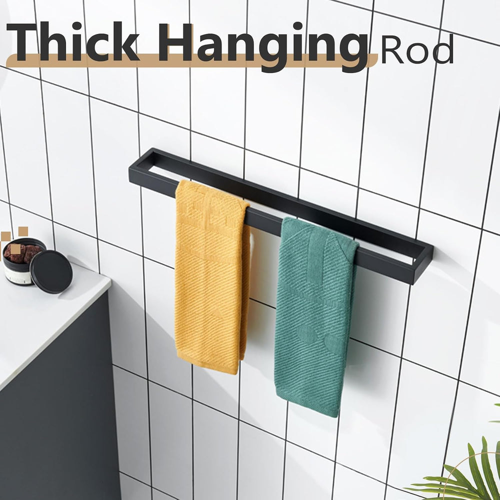 KOKOSIRI Towel Bar Matte Black Bath Towel Holder 20-Inch Kitchen Rack Stainle...
