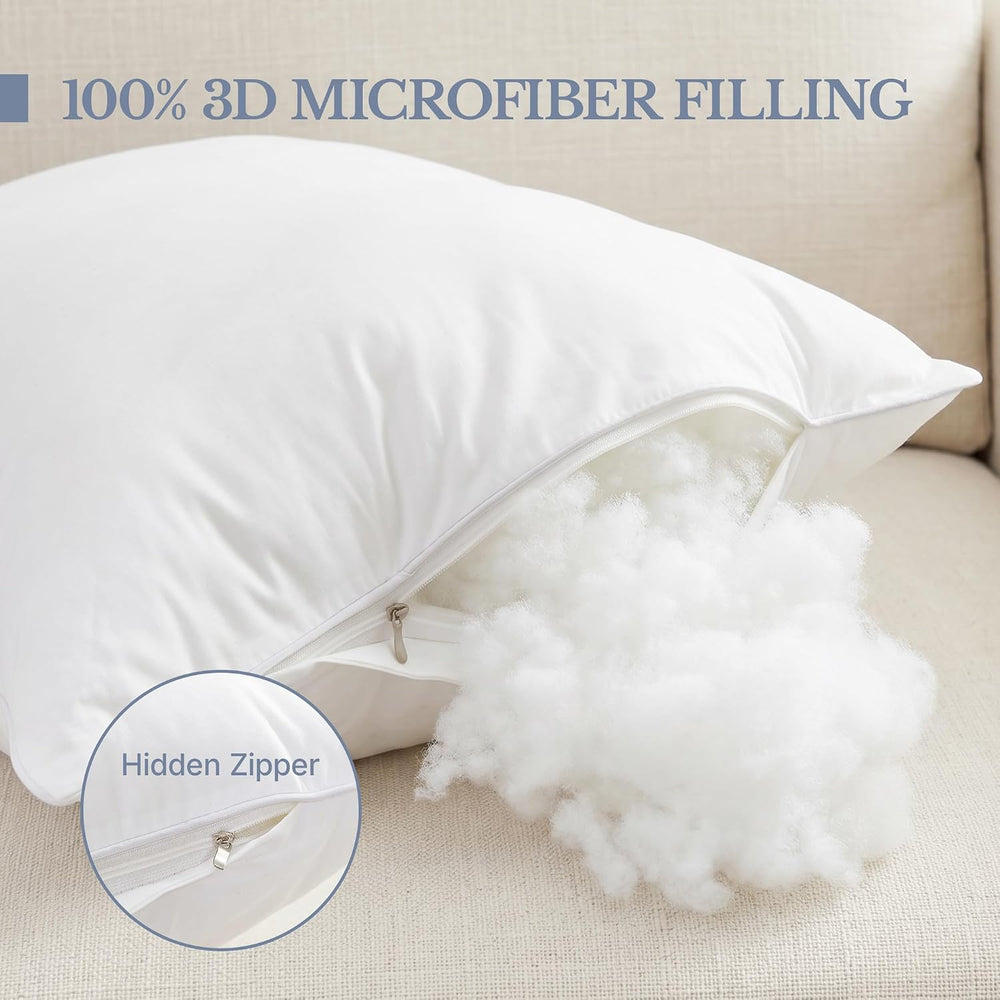 Leeden 20x20 Throw Pillow Inserts Set of 2-100% Cotton Cover