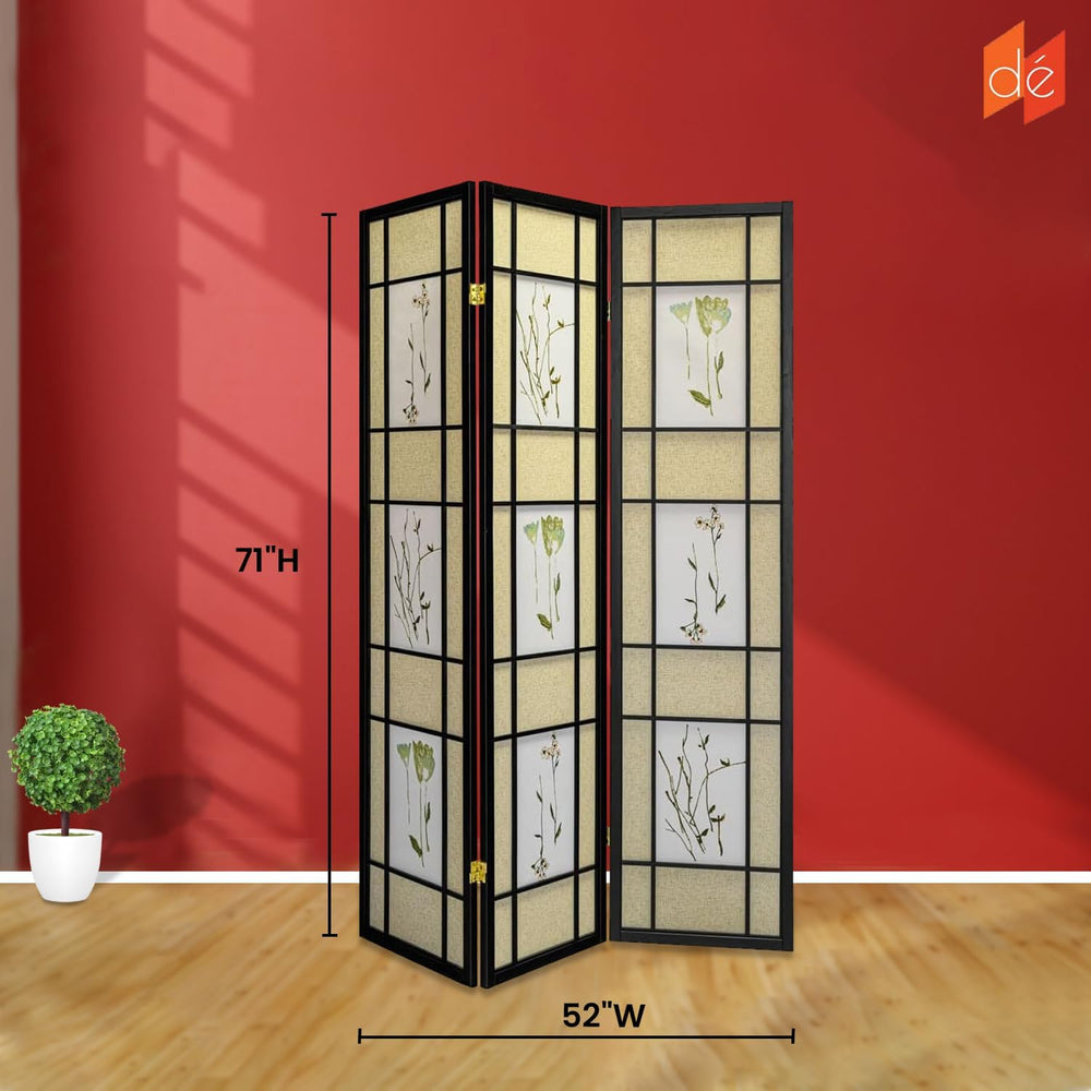 Legacy Decor Room Divider, Folding Privacy Screen, Black - 3-Panel