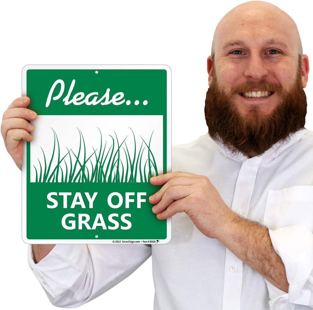 SmartSign "Please - Stay Off Grass Sign" LawnBoss® Sign | 10" ...