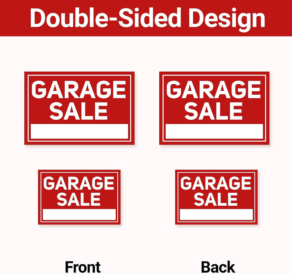 6 Pcs Garage Sale Signs with Stakes, 2 Foldable Extra-Large Garage Sale Signs...