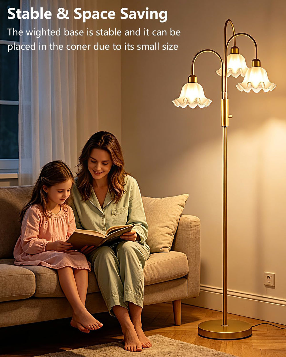 Lightdot Flower Floor Lamp for Living Room 3 Light Tree Floor Lamp