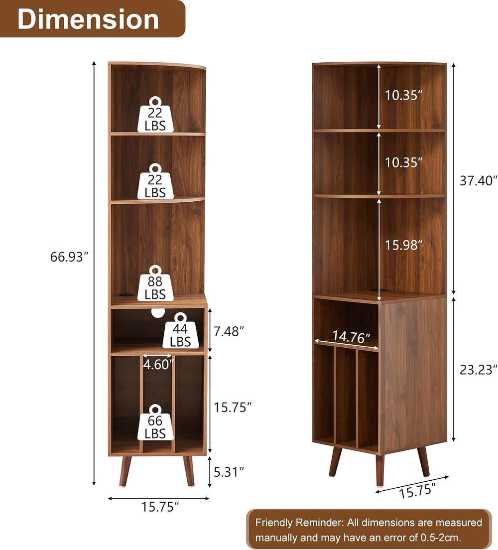 Corner Record Player Stand, 67'' Tall Turntable Stand Table