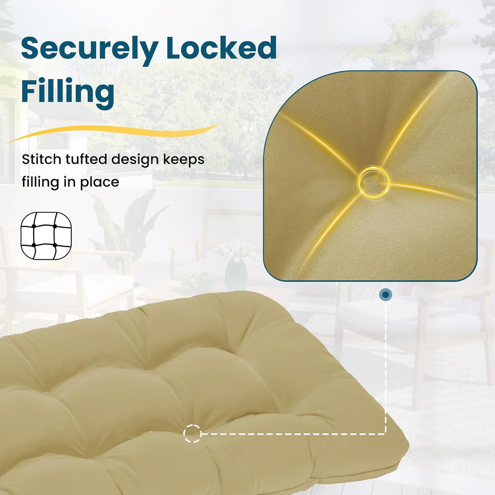 Tufted Bench Cushions for Outdoor Furniture, 44" x 19" Porch Swing ...
