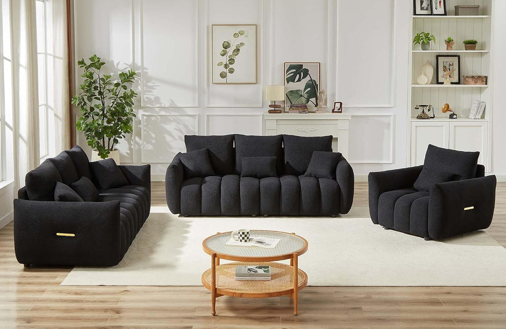 Antetek 35" Modern Accent Single Sofa Chair, Comfy Deep Seat Teddy Fabri...
