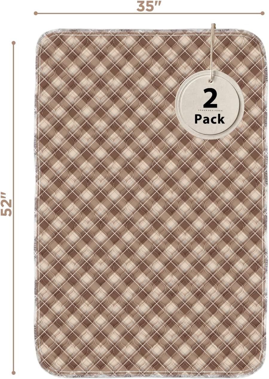 Non-Slip Bed Pads for Incontinence Washable (36" x 52"|2 Pack), Wat...