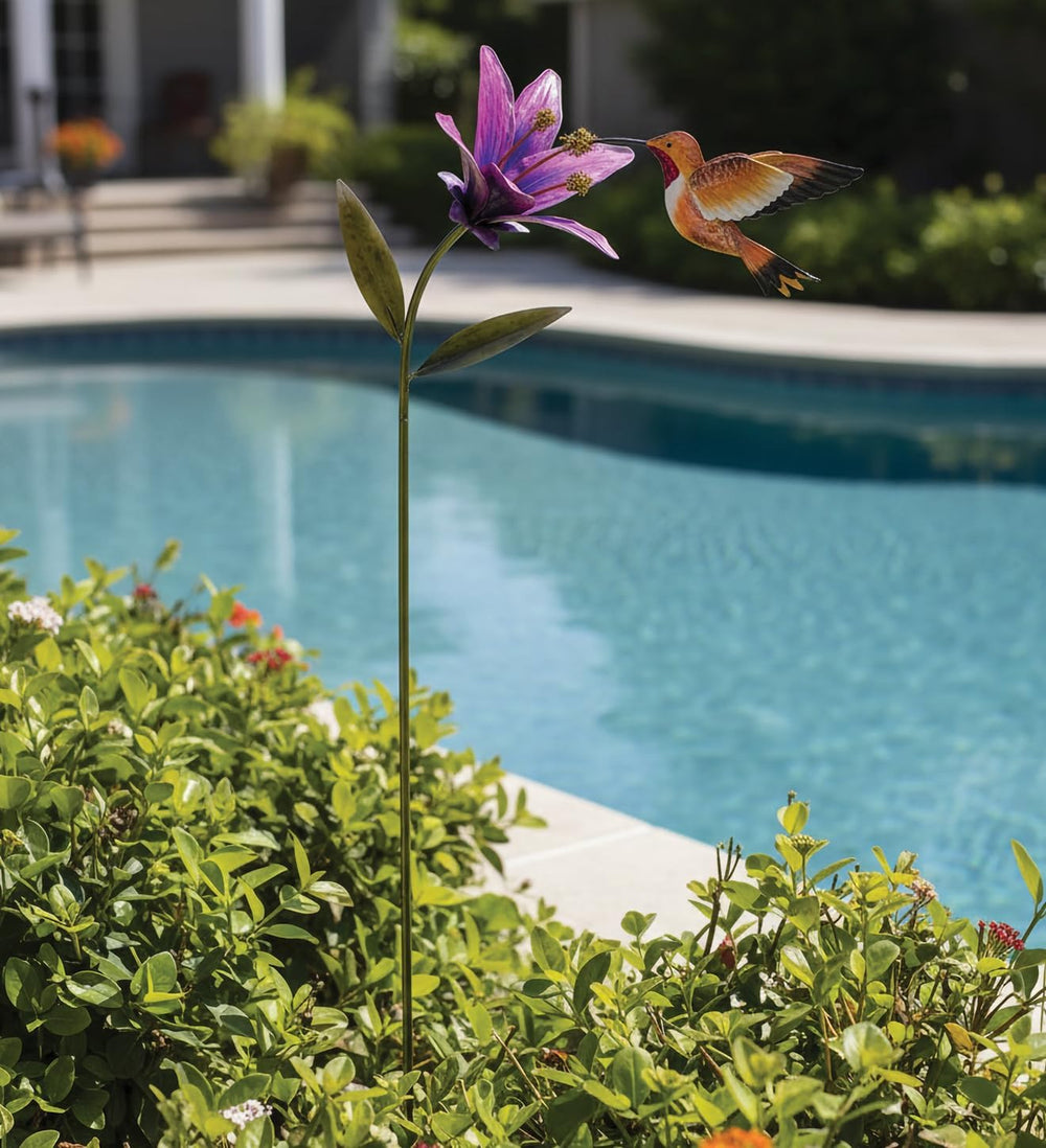 Regal Art & Gift Flower Garden Stake, Handcrafted Metal Yard Art Decor