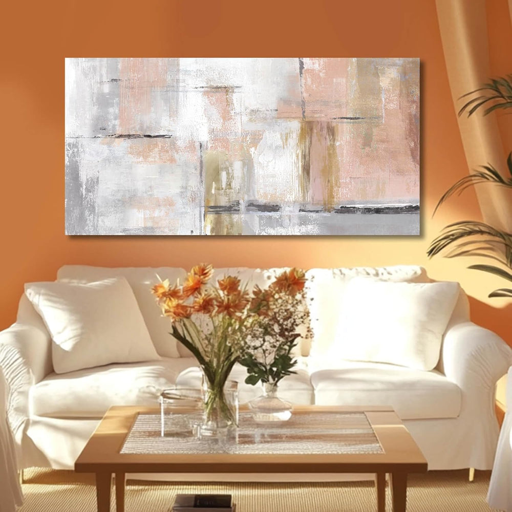 SOUGUAN Canvas Art Gold Wall Decor for Girl Pink Pictures for Living Room Wal...