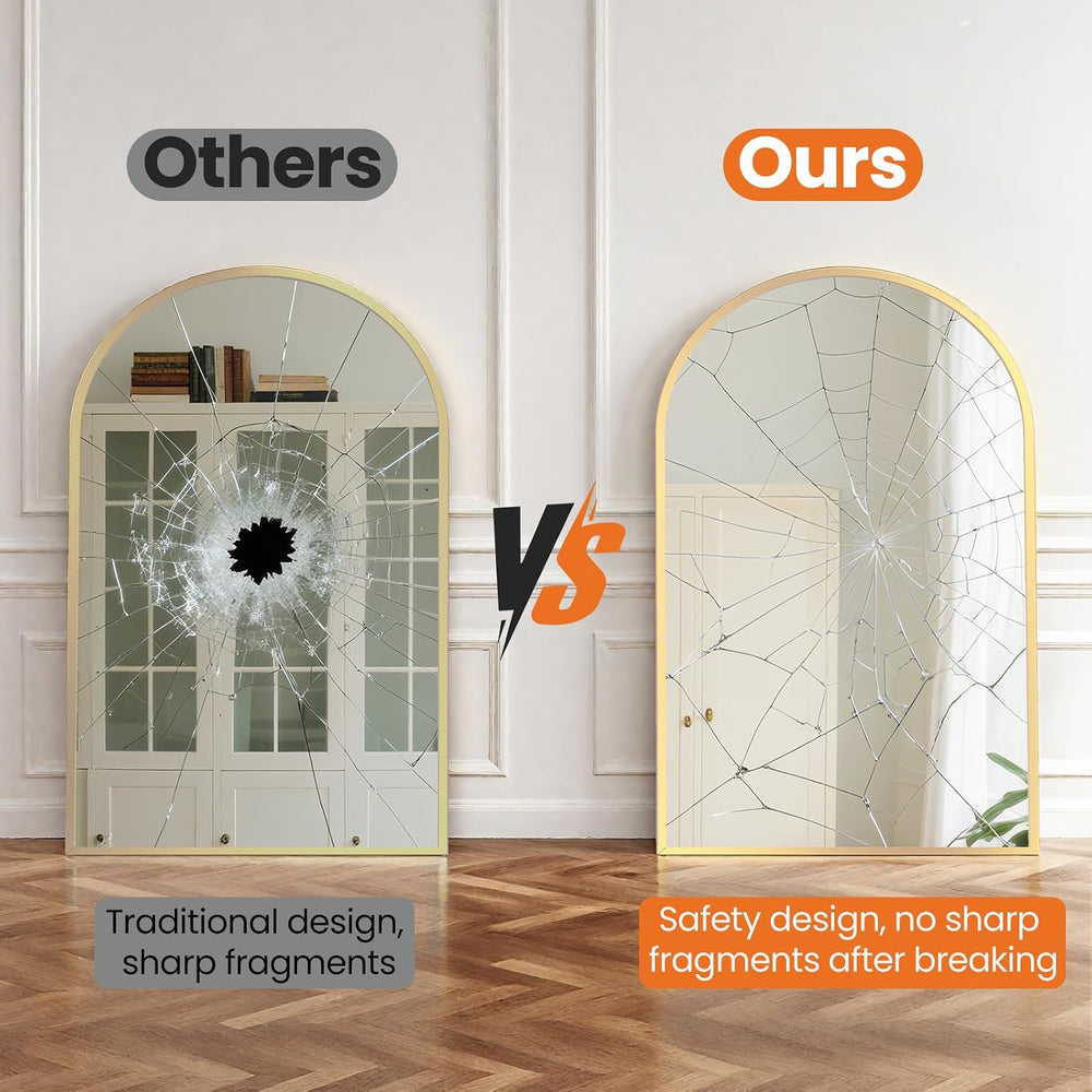 Sweetcrispy 26"x38" Arched Bathroom Mirror, Bathroom Mirrors for Ov...
