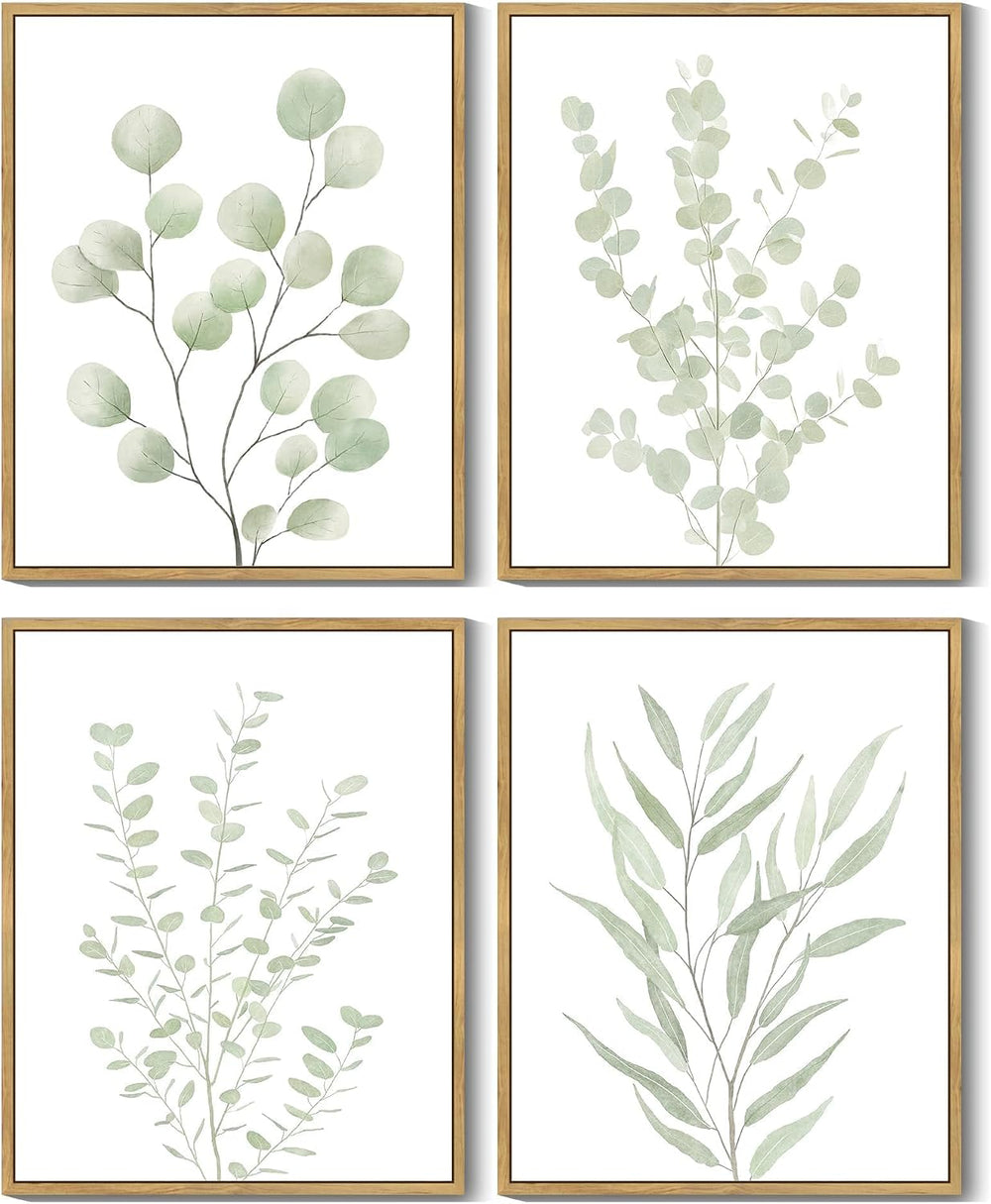 Drsoum Botanical Plant Framed Wall Art Boho Wall Decor for Bathroom Sage Gree...