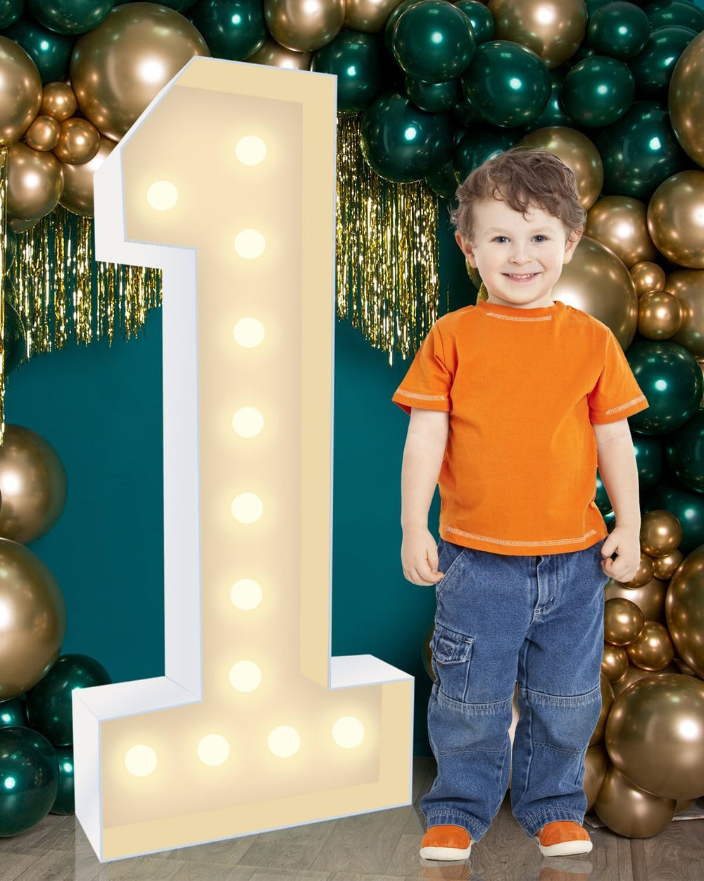 KLUND 4FT Plastic Marquee Numbers 1 Light Up Number Quick Assembly ToolFree