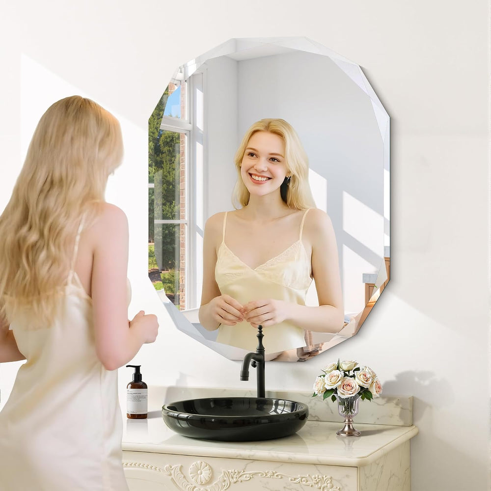 GLASHOM Frameless Mirrors for Bathroom 30x40 inch