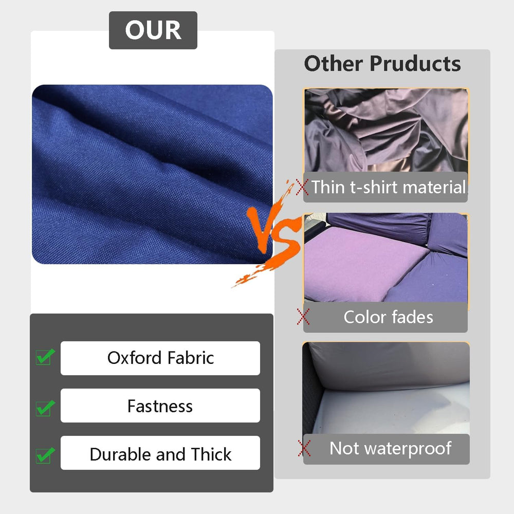 FLYMEI Patio Cushion Covers 20x20x2, Navy Blue, 4 Packs