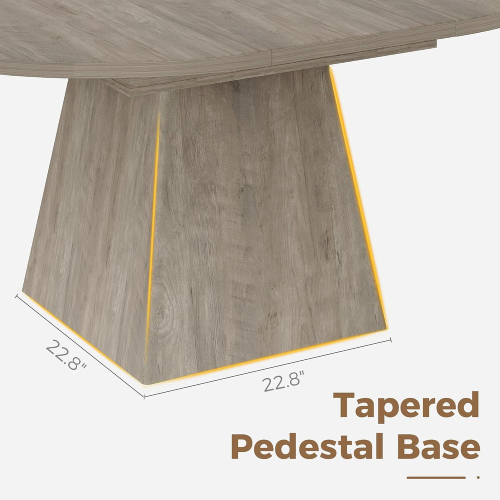 Garvee 47"-63" Round Extendable Dining Table for 4-6 People (no Chair)
