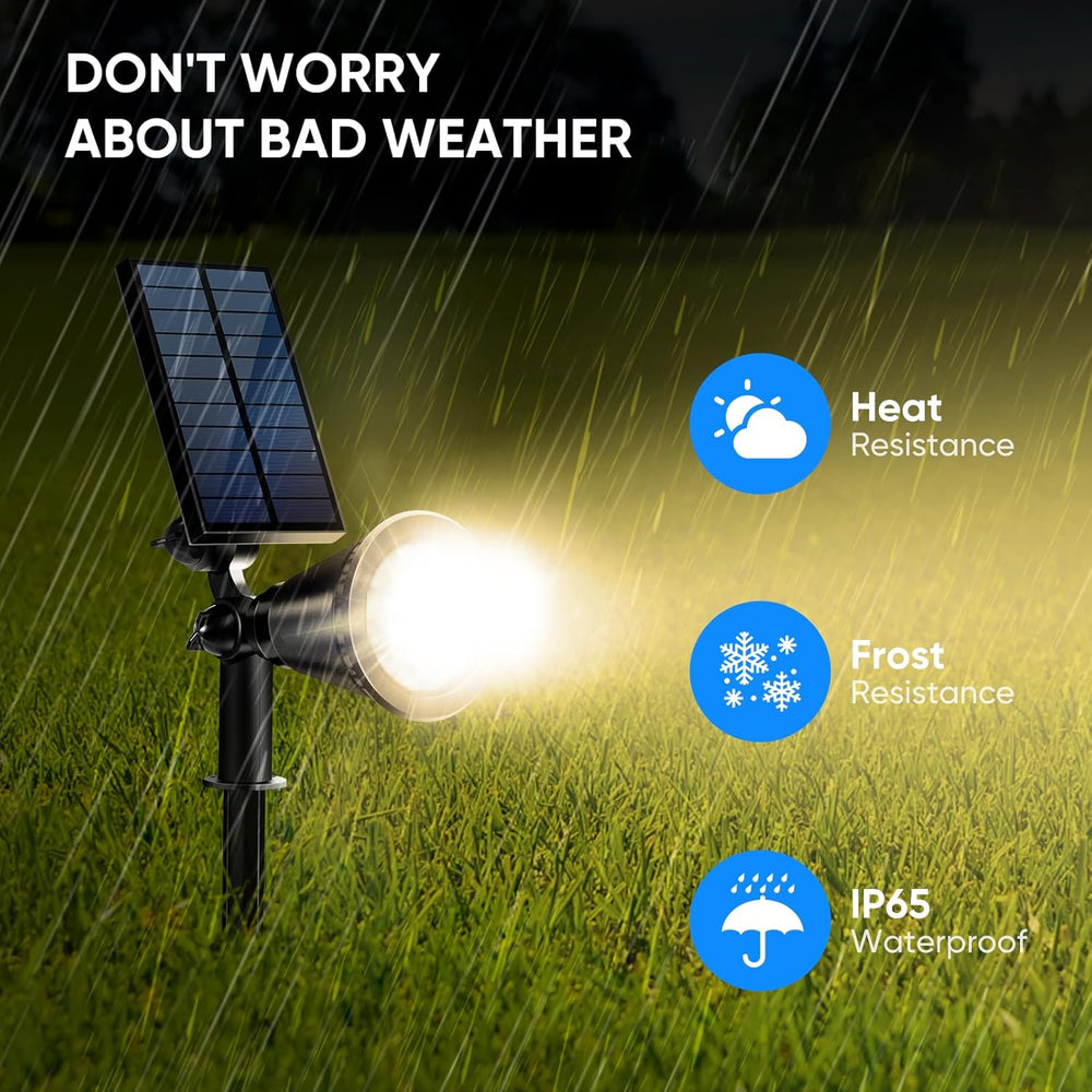KEV 800LM Solar Spot Lights Outdoor Waterproof,Warm White,4‑Pack