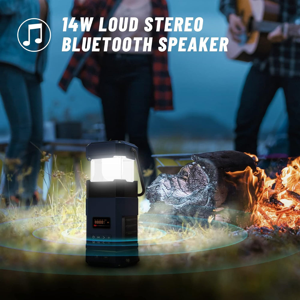 Libovgogo DF-585 Emergency LED Camping Lantern,IPX5 Waterproof Stereo Bluetoo...