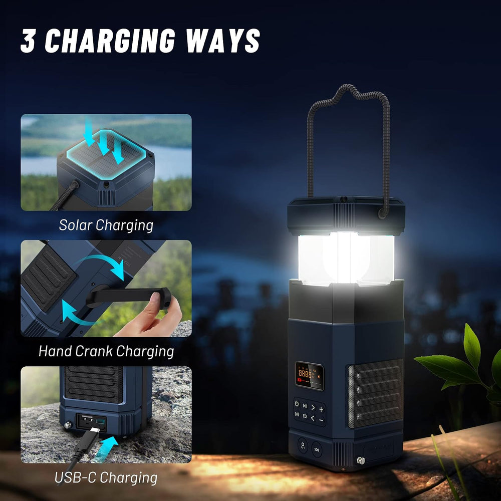 Libovgogo DF-585 Emergency LED Camping Lantern,IPX5 Waterproof Stereo Bluetoo...