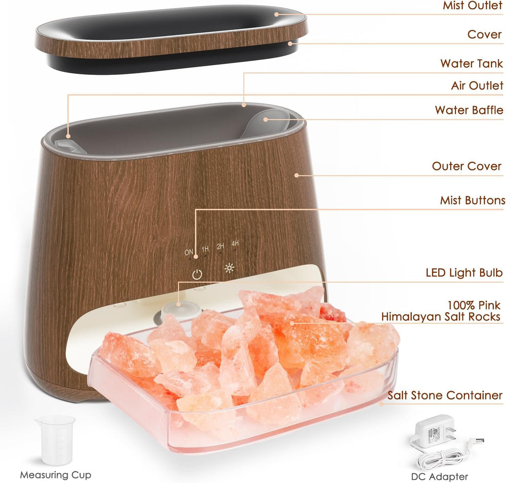 SALKING 2-in-1 Himalayan Salt Lamp Diffuser for Home, Aromatherapy Diffuser