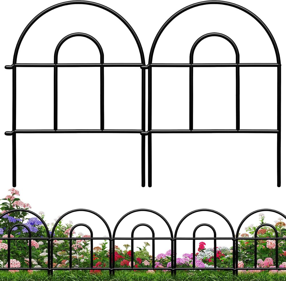 Decorative Garden Fence 43.33ft x 17in - 40 Pack Rustproof Metal No Dig Fence...
