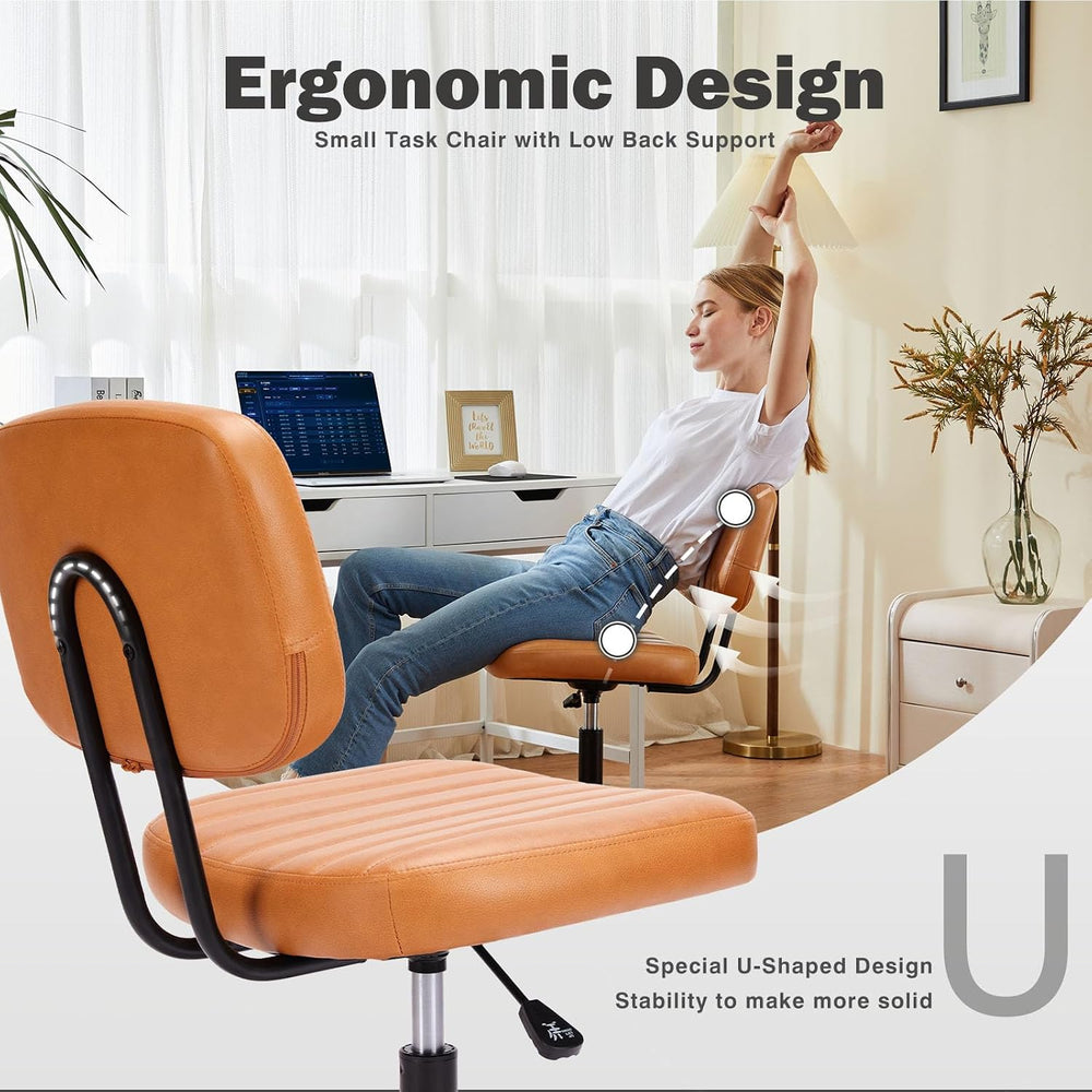 DUMOS Small Desk Chair, Home Office Chair, Comfy Lumbar Support