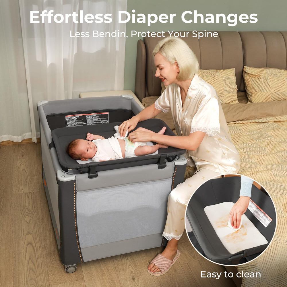 Pamo babe Deluxe Pack and Play with Bassinet & Changing Table