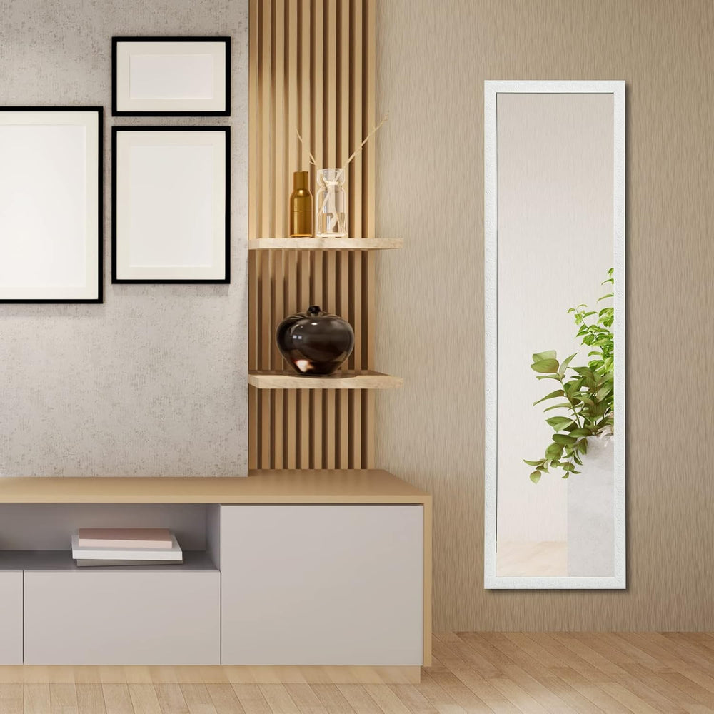 LFT HUIMEI2Y Door Mirror Full Length, Wall-Mounted Mirror White 50" x14&...