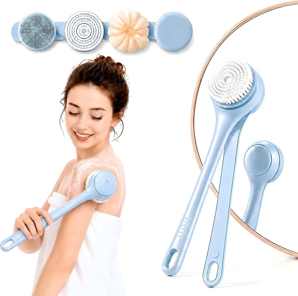Electric Body Brush Back Scrubber for Shower, Waterproof Long Dual Handle Pow...