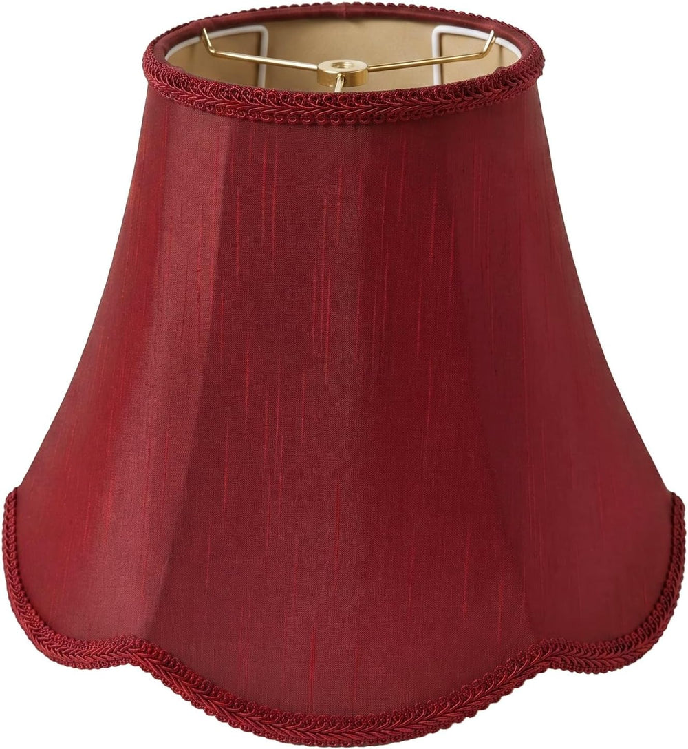 Burgundy Scalloped Lamp Shade - 1 Pack, 6.7" x 13" x 10" Bell ...