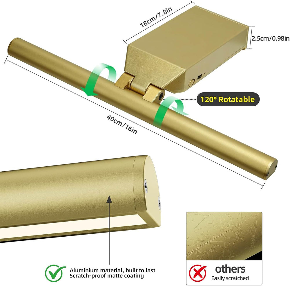 16" Picture Lights for Wall - 10000mAh Rechargeable Art Light
