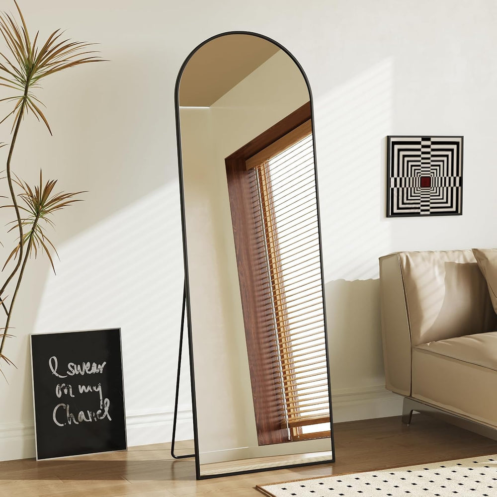 Sweetcrispy 58"x19" Arched Full Length Mirror, Full Body Mirror, Black