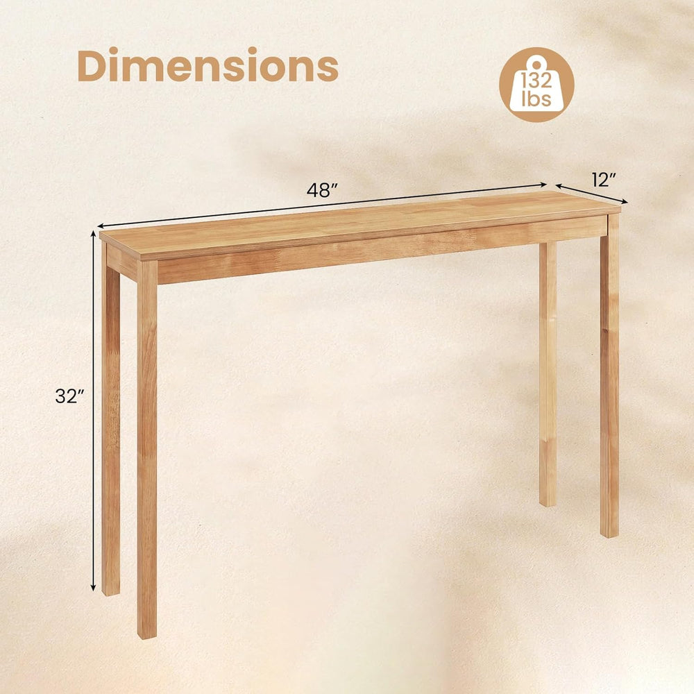 GIANTEX Natural Wood Console Table, 48" Narrow Entryway Table