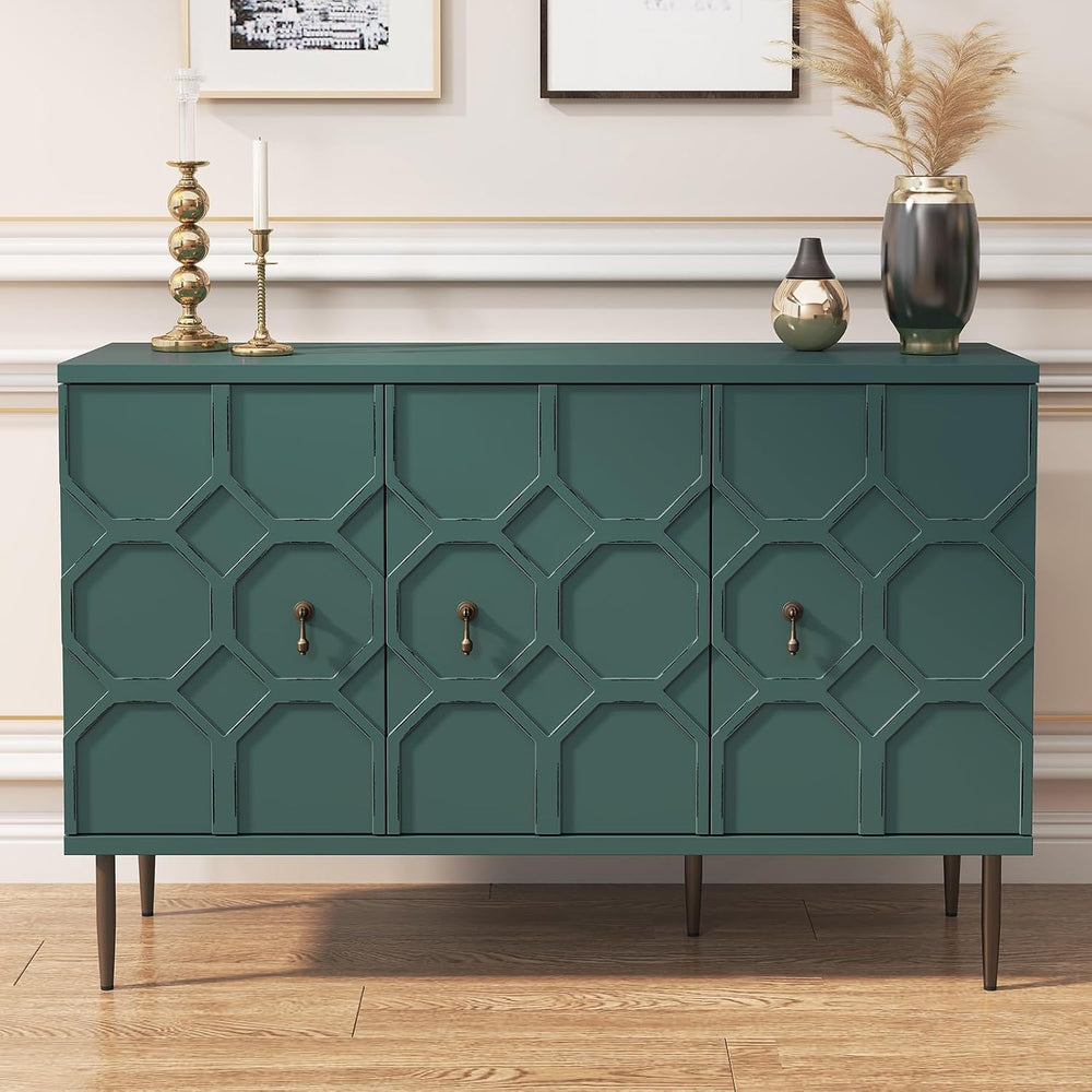 Sideboard Buffet Cabinet with Storage, 47" Accent Cabinet with Decorativ...