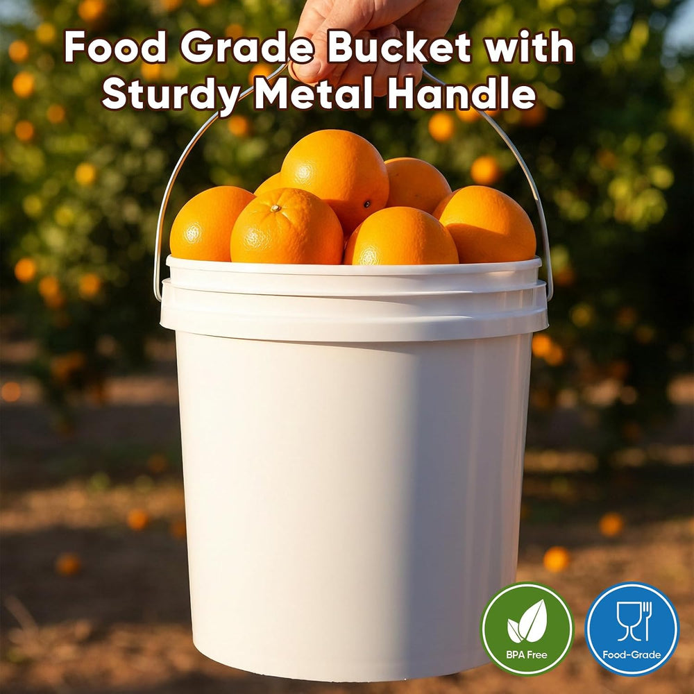 2.5 Gallon Bucket for Cleaning, Small Extra Thick Plastic Bucket with Metal H...