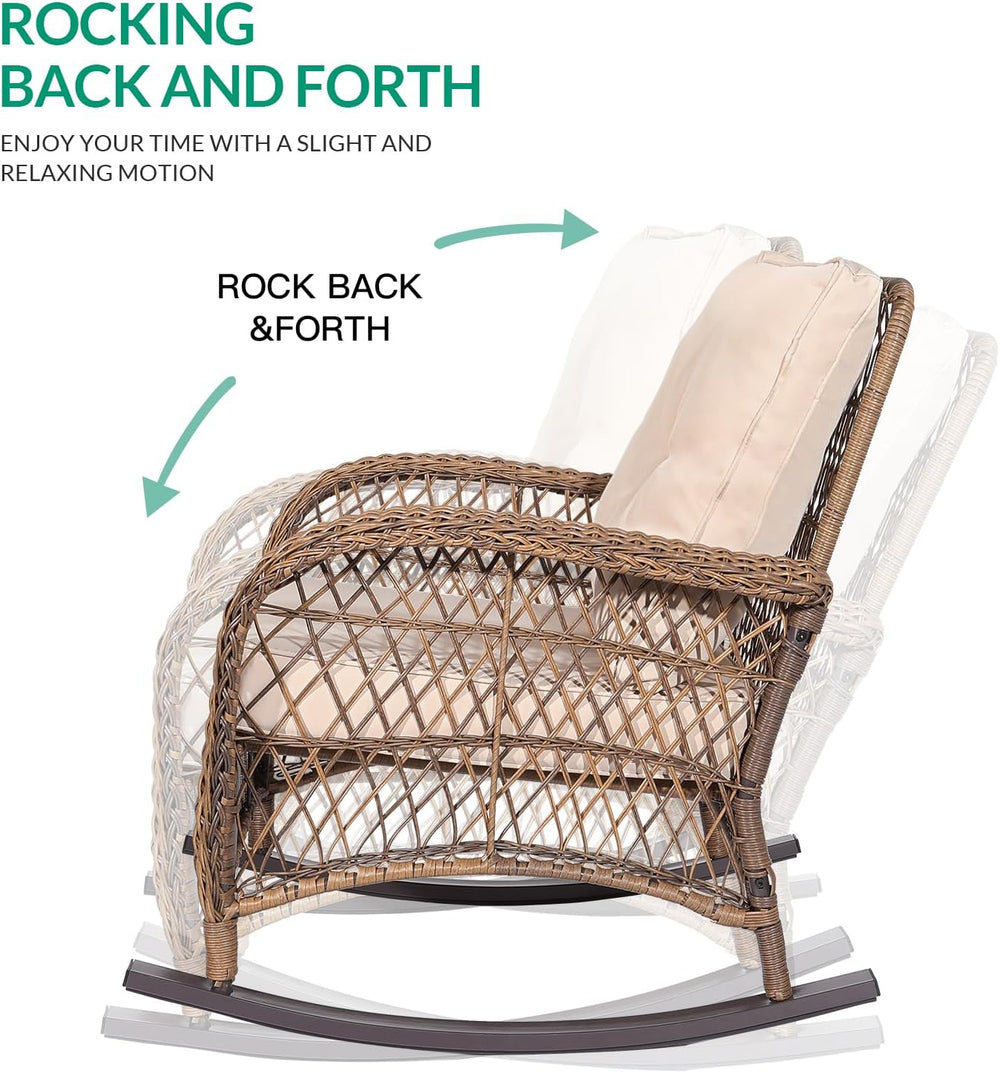 VIVIJASON 4-Piece Outdoor Patio Wicker Conversation Sets, All Weather Outdoor...