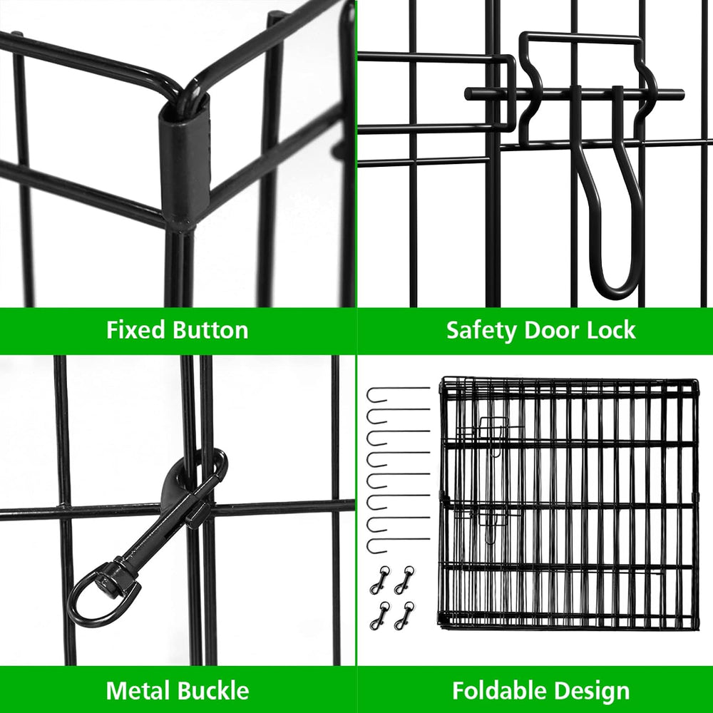 Puppy Pet Playpen 8 Panel 24 Inch Indoor Outdoor Metal Portable Folding Anima...