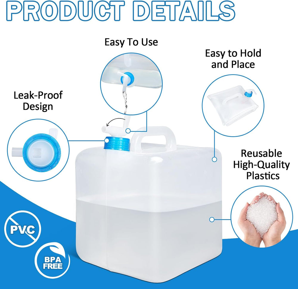 ASEVAT [2 Pack] 5.3 Gallon /20L Collapsible Water Container with Spigot &...