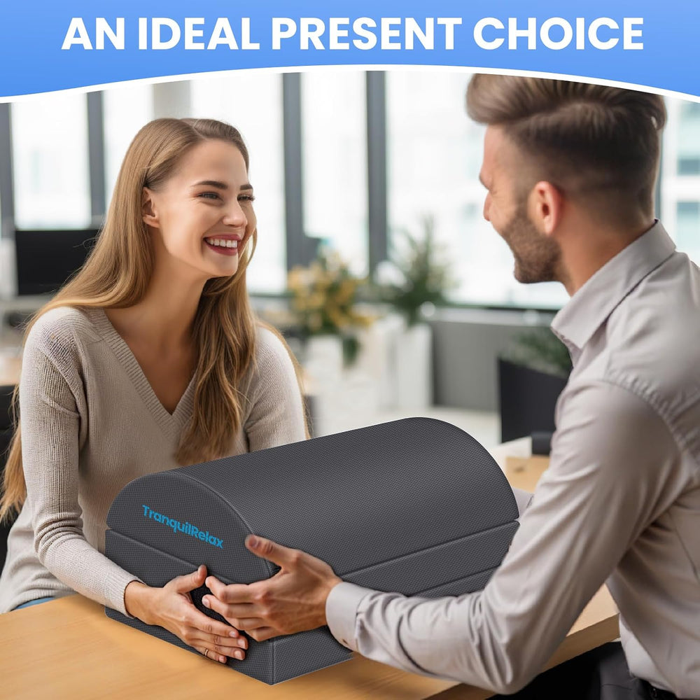TranquilRelax Foot Rest Under Desk, 3-Height Adjustable Foot Stool, Gray
