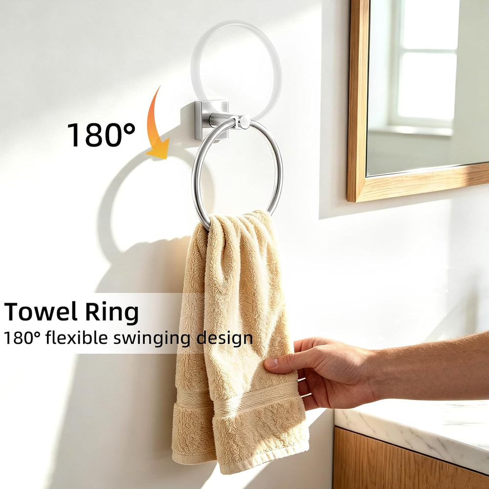 5 Pieces Bathroom Hardware Accessories Set, Towel Bar Set, Brushed Nickel