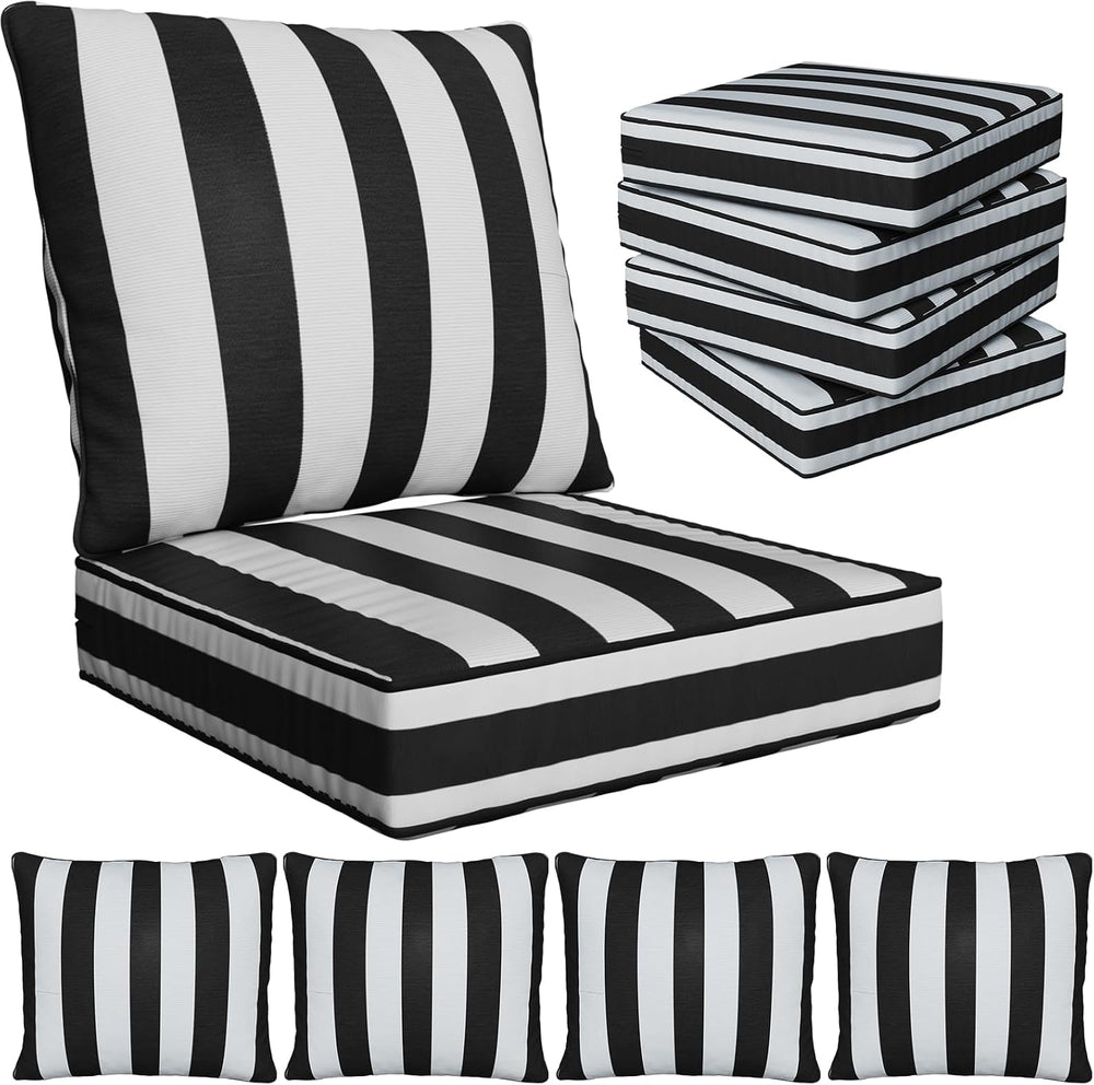 22" x 22" x 6" Outdoor Deep Seat Cushions Set - 4 Set Waterpro...