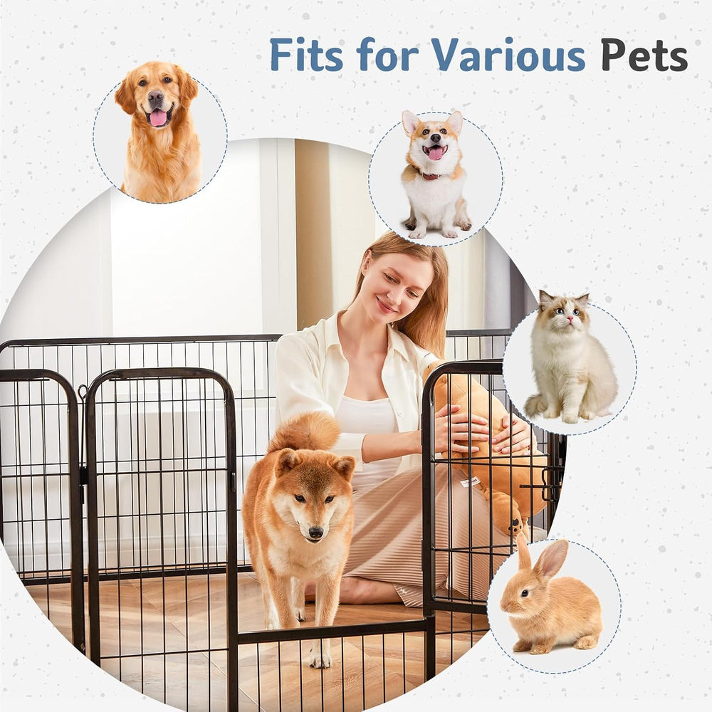 DUMOS Dog Playpen 16 Panels 24 Inch Indoor Outdoor Metal Pet Fence