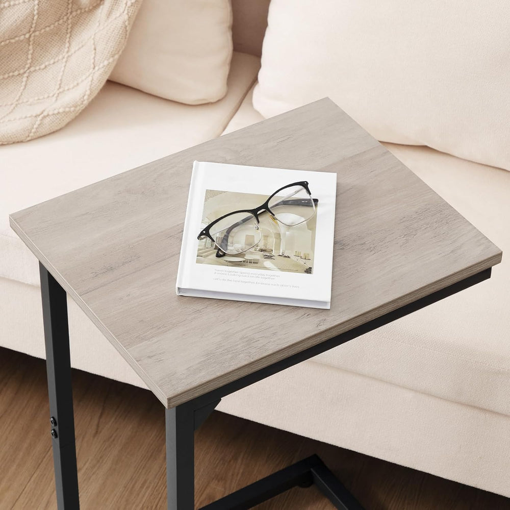 AMHANCIBLE C Shaped End Table Set of 2, Couch Side Table that Slide Under