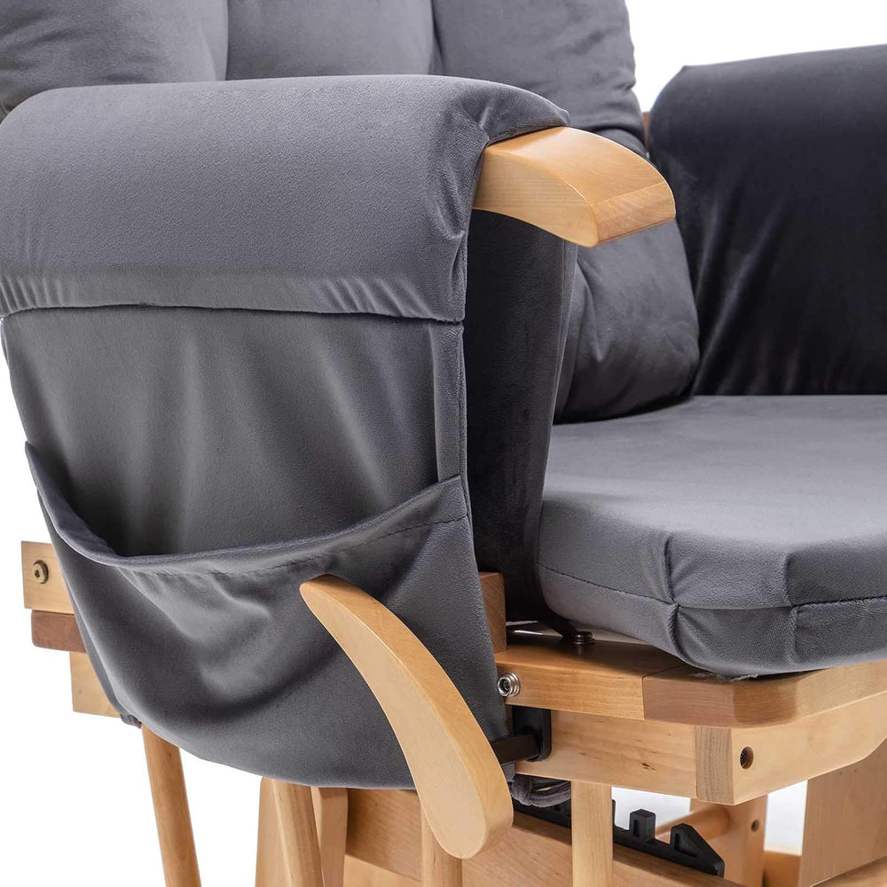 SyyBhb Glider Rocker Replacement Cushions with Storage Pocket, 5PCS, Soft Vel...