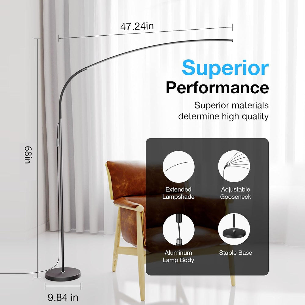 KEINVE Floor Lamp with Remote and Touch Control, 68 Inch Adjustable Standing ...