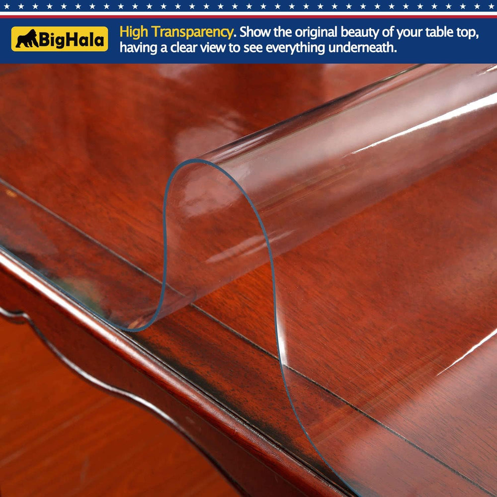 Coffee Table Protector Multi-Size Eco Thick Clear Plastic Tablecloth Cover PV...