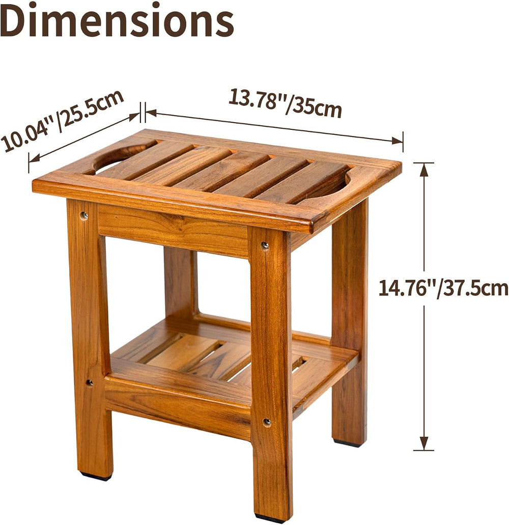 VaeFae Teak Shower Bench, Small Bench