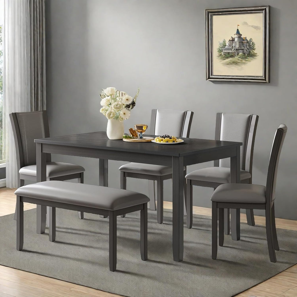 6 piece dining table set, counter height kitchen, package contents