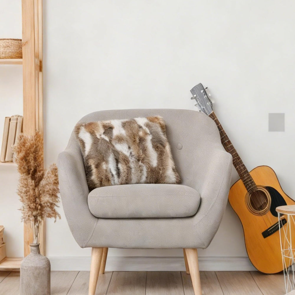 Rabbit Fur Throw Pillow Covers, 20x20 in Decorative Pillowcase