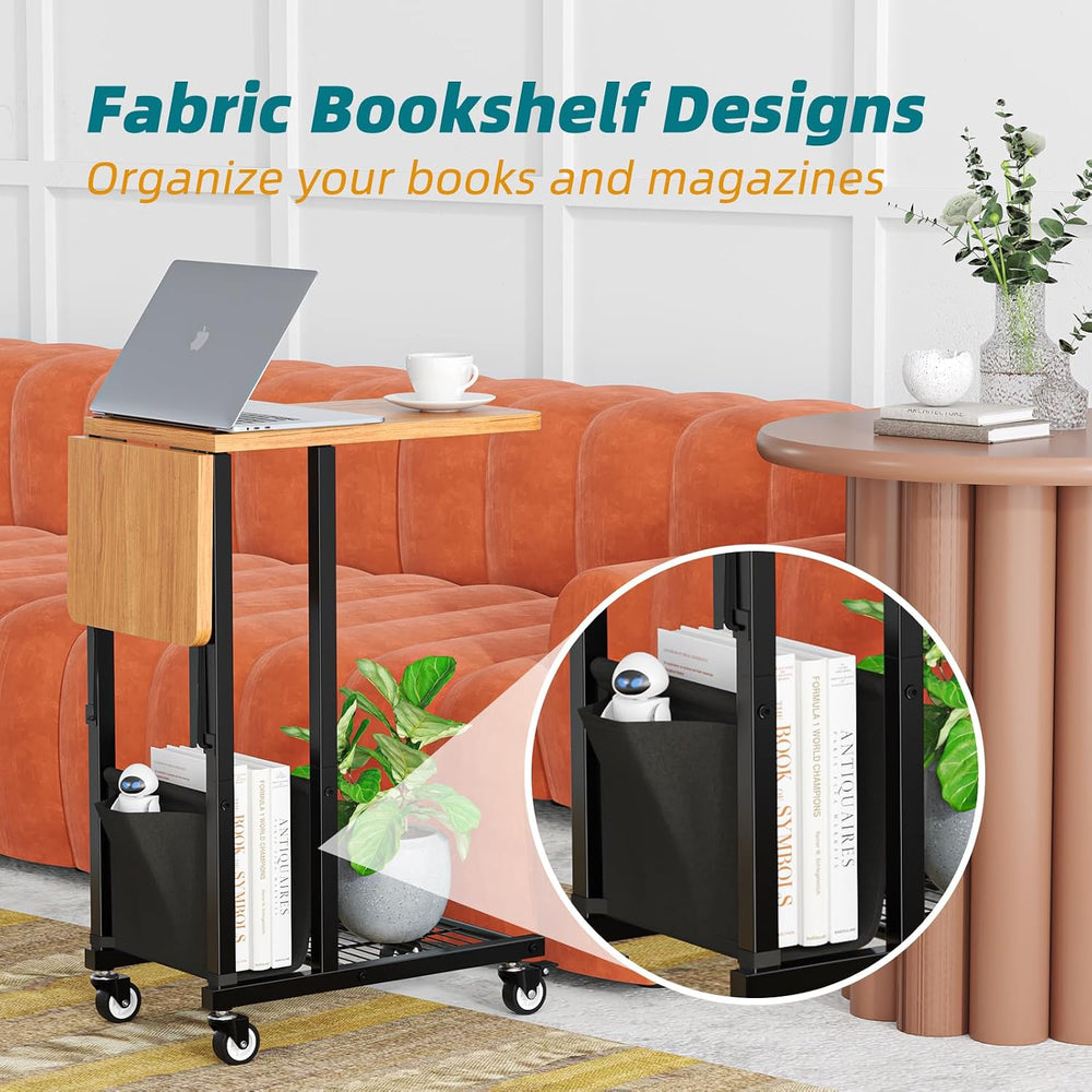 Simple Trending C Shaped End Table, Folding TV Tray Couch Side Table for Sofa...